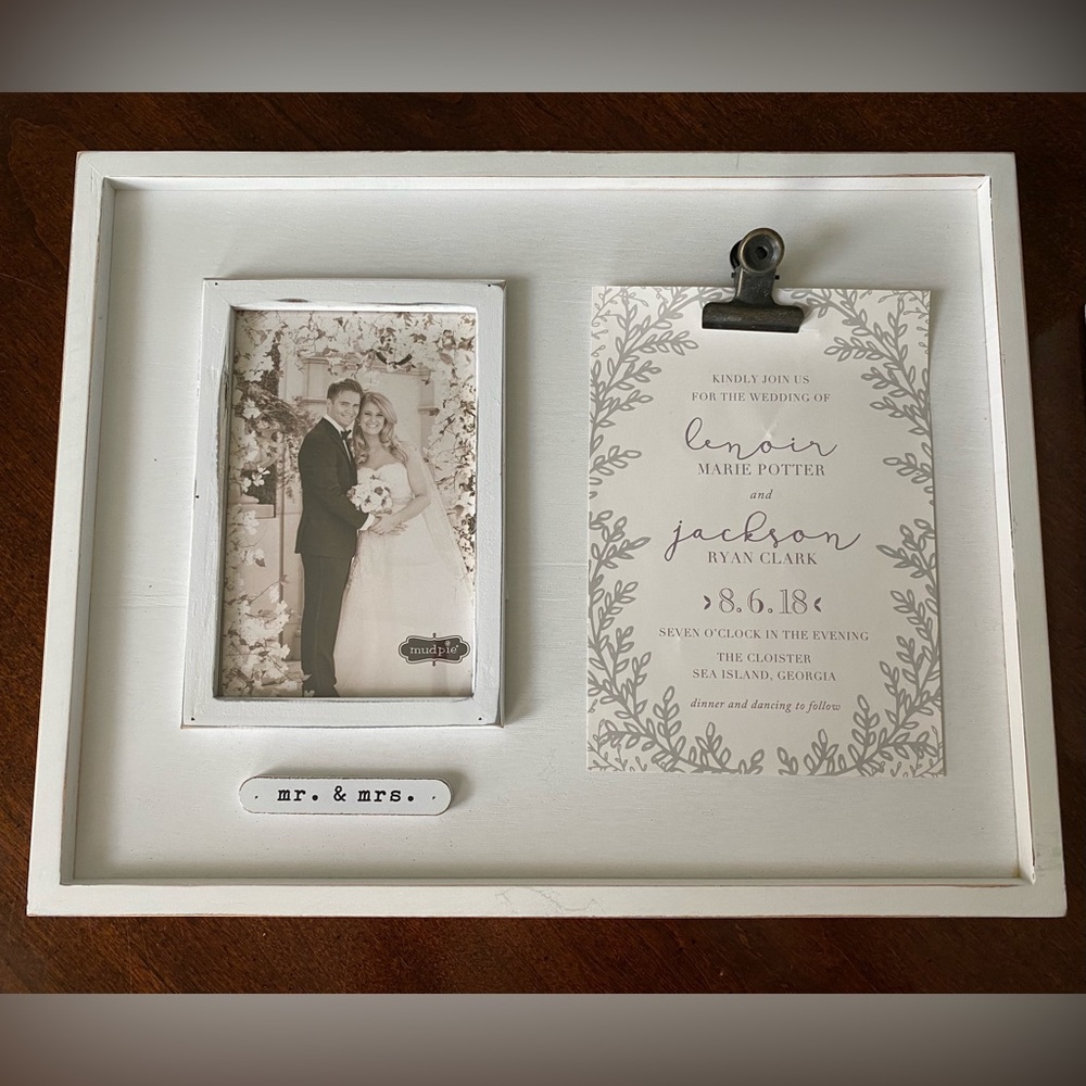 NWT Mud Pie Wedding Picture Frame